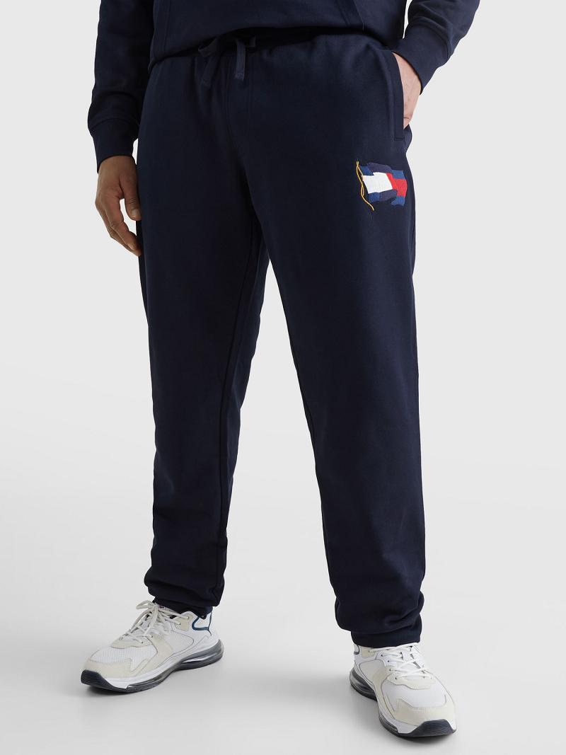 Férfi Tommy Hilfiger Big and tall wavy flag Melegítő Nadrág Sötétkék | HU 925BEX